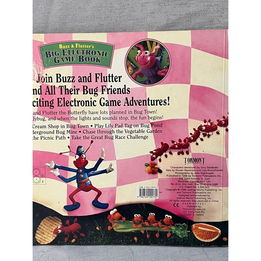 Buzz & Flutter's Big Electronic Game Book Tormont 1996 6 Electronic Bug Games